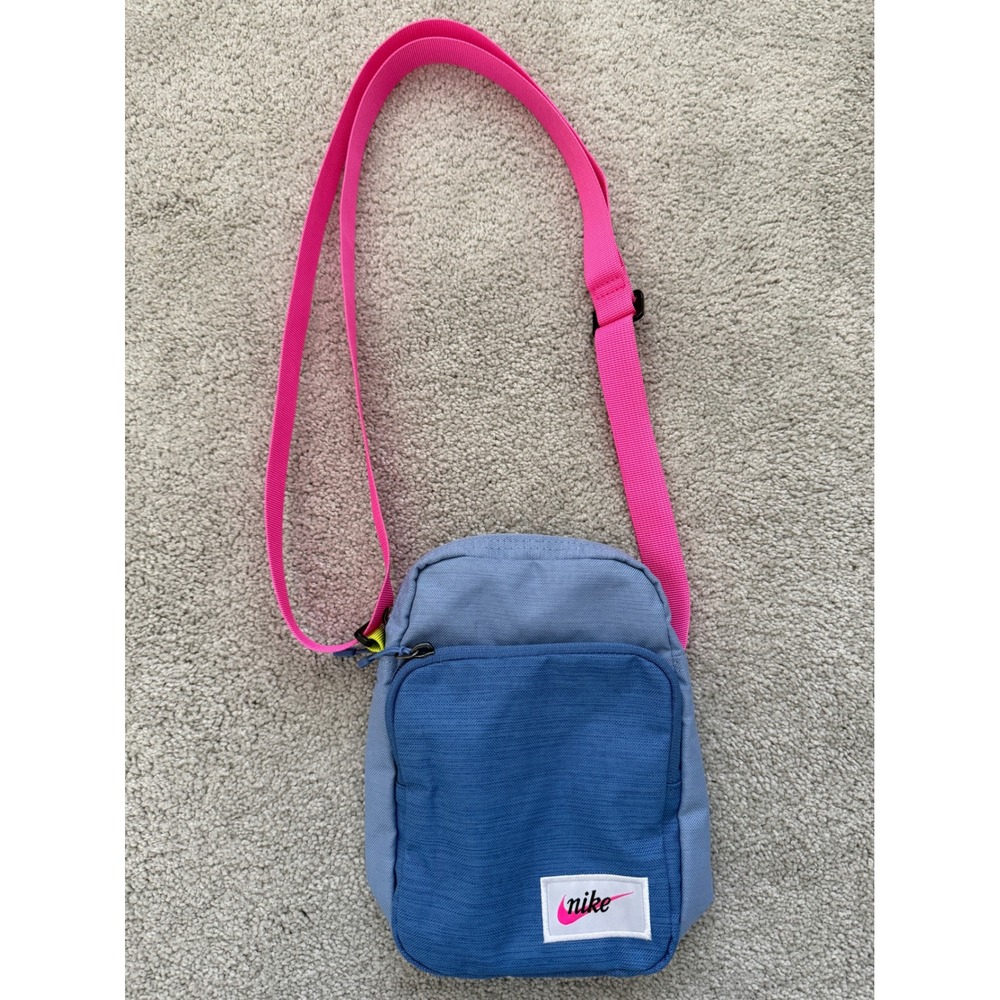 Nike Heritage Crossbody Bag Blue Pink Colorblock Small Messenger Bag